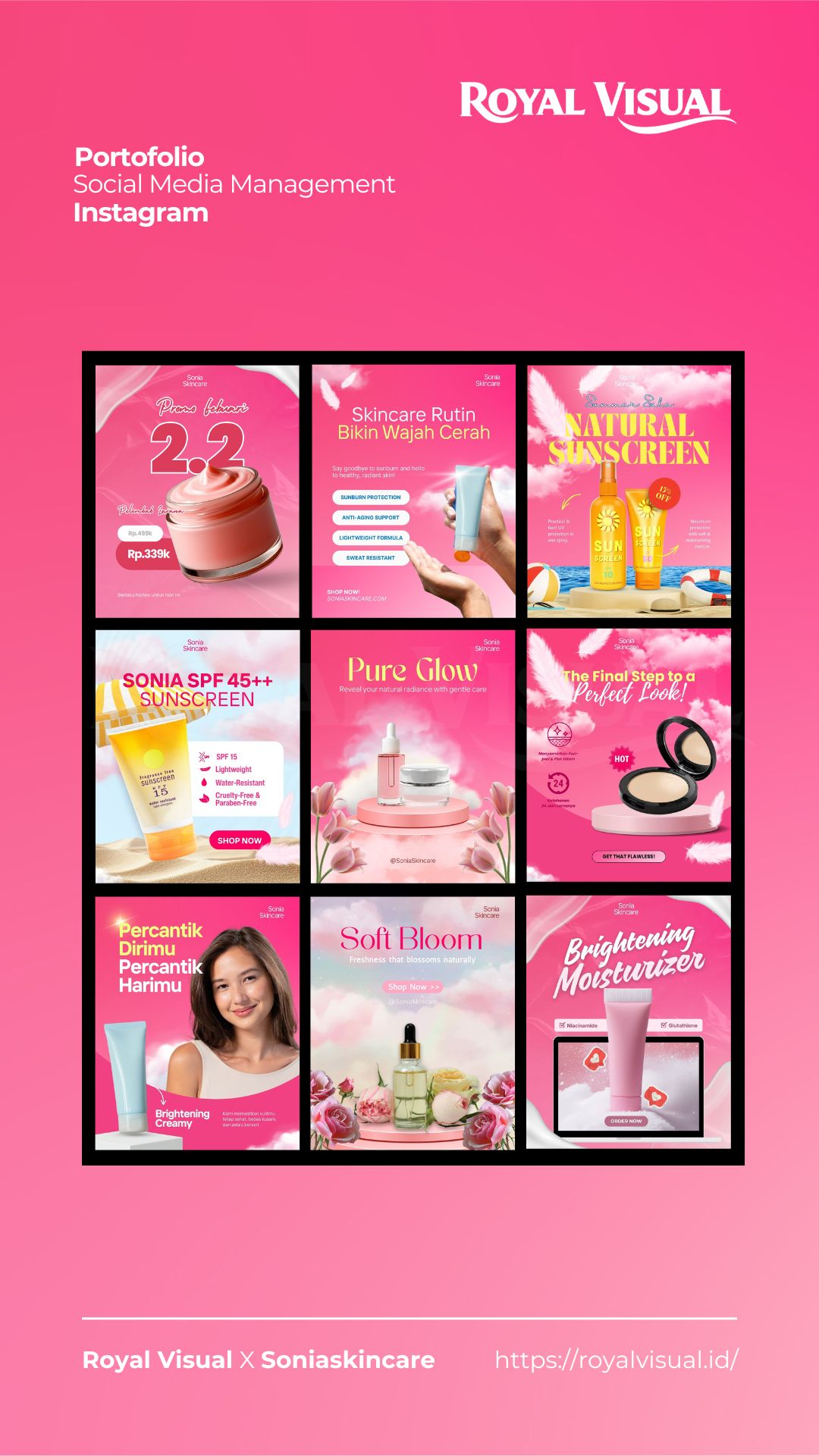 Portofolio Instagram Skincare by Royal Visual